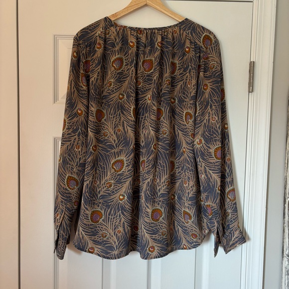 Lot of 2 Loft Floral Print Long Sleeve Blouse Tops L Dark Academic Business Work - Picture 8 of 16